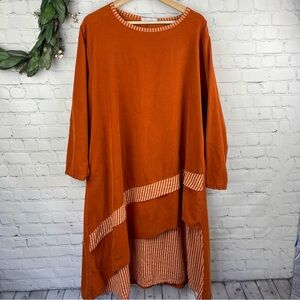 Orange Long Sleeve Dress by SAGA.